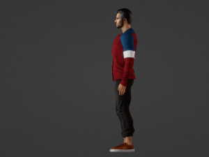 Handsome man of model appearance in a jacket 3D-Modell