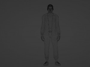 Handsome man of model appearance in a jacket 3D-Modell