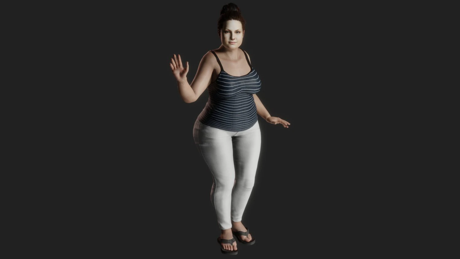 Friendly woman 3D Model .c4d .max .obj .3ds .fbx .stl .blend
