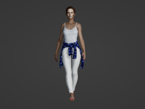 Businesswoman in white 3D Model
