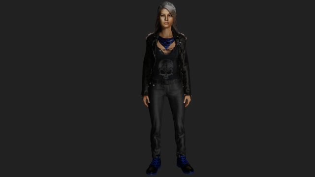 Biker woman in black Model 3D .c4d .max .obj .3ds .fbx .stl .blend 