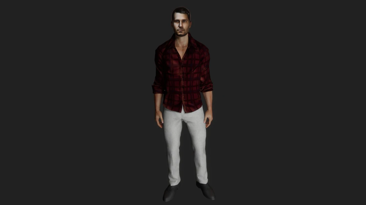 Standard man with stubble 3D Model .c4d .max .obj .3ds .fbx .stl .blend 