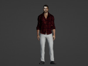 Standard man with stubble 3D Model