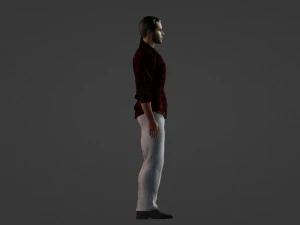 Standard man with stubble 3D Model