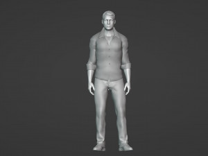 Standard man with stubble 3D Model