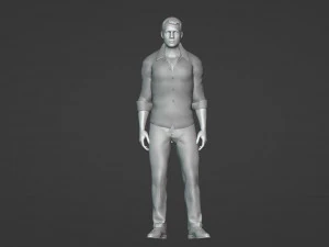 Standard man with stubble 3D Model