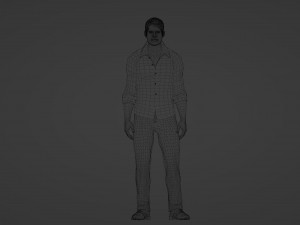Standard man with stubble 3D Model