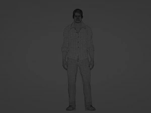 Standard man with stubble 3D Model