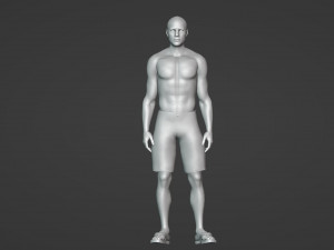 Bald guy in shorts Model 3D