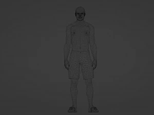 Bald guy in shorts 3D Model