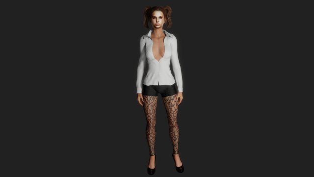 Beautiful student girl Model 3D .c4d .max .obj .3ds .fbx .stl .blend 