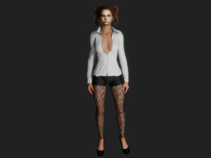 Beautiful student girl 3D Model