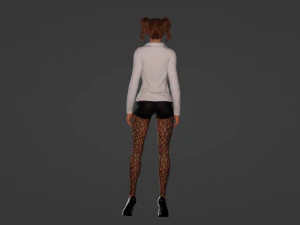 Beautiful student girl 3D Model