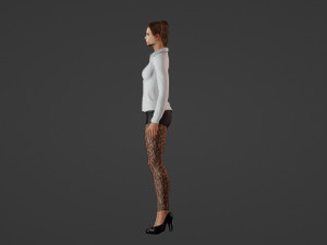 Beautiful student girl Model 3D