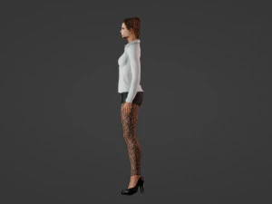 Beautiful student girl 3D Model