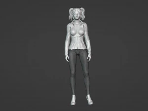 Beautiful student girl 3D Model