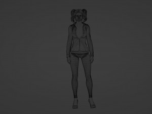Beautiful student girl Model 3D