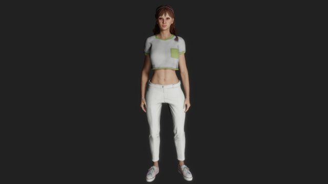 Girl with big eyes 3D 模型 .c4d .max .obj .3ds .fbx .stl .blend 