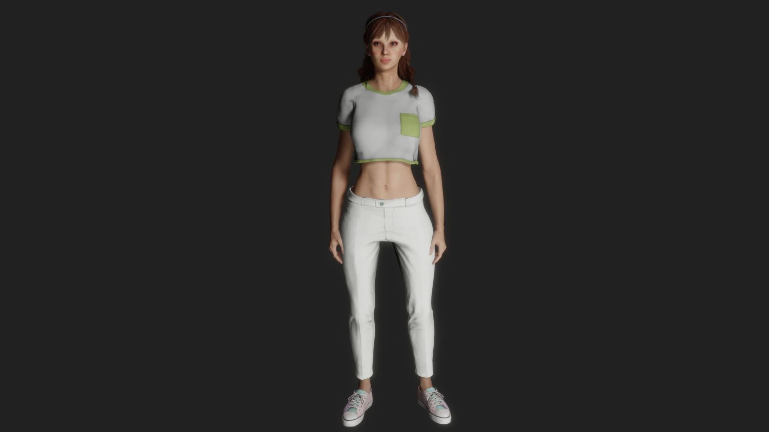 Girl with big eyes 3D Model .c4d .max .obj .3ds .fbx .stl .blend