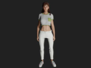 Menina com olhos grandes Modelo 3D