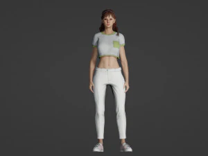 Girl with big eyes 3D Model