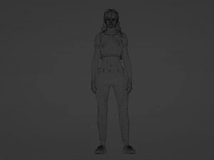 Girl with big eyes 3D Model