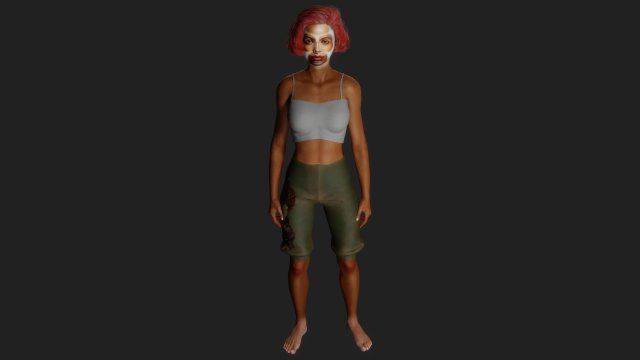 Dark-skinned beautiful woman 3D Model .c4d .max .obj .3ds .fbx .stl .blend 