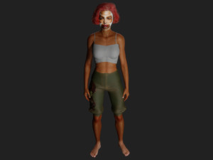 Dark-skinned beautiful woman 3Dモデル