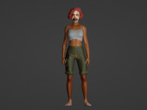 Dark-skinned beautiful woman 3D Model