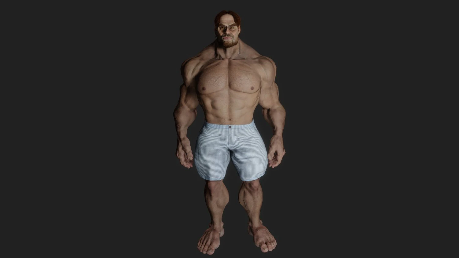 Huge strong man 3D Model .c4d .max .obj .3ds .fbx .stl .blend 