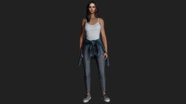 Cute girl on a walk 3D Model .c4d .max .obj .3ds .fbx .stl .blend 