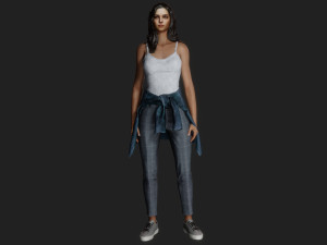 Cute girl on a walk 3Dモデル