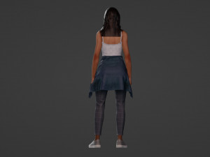 Cute girl on a walk 3D Model