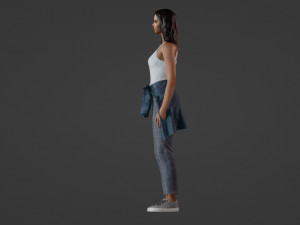 Cute girl on a walk 3D Model