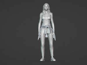 Cute girl on a walk 3D Model