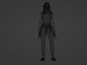 Cute girl on a walk 3D Model