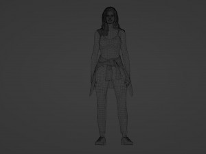 Cute girl on a walk 3D Model