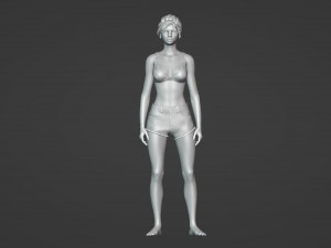 Summer Breeze Realistic of a Young Woman in Casual Attire 3Dモデル