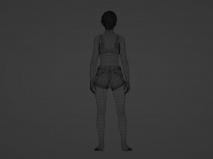 Summer Breeze Realistic of a Young Woman in Casual Attire 3Dモデル