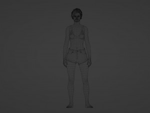 Summer Breeze Realistic of a Young Woman in Casual Attire 3Dモデル