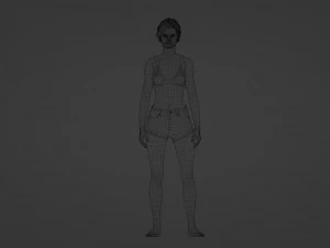 Summer Breeze Realistic of a Young Woman in Casual Attire 3D Model