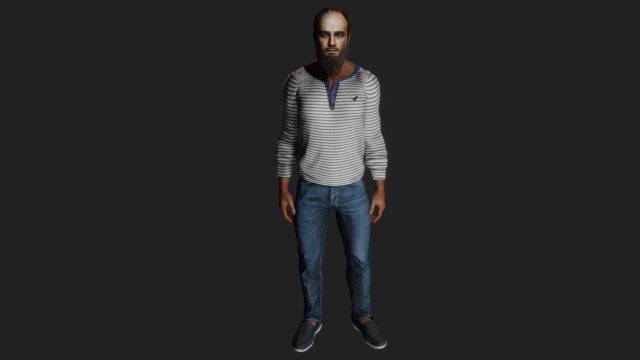 Realistic of a Mature Hardworking Man Model 3D .c4d .max .obj .3ds .fbx .stl .blend 