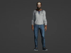 Realistic of a Mature Hardworking Man 3D Model