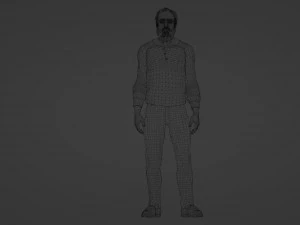 Realistic of a Mature Hardworking Man 3D Model