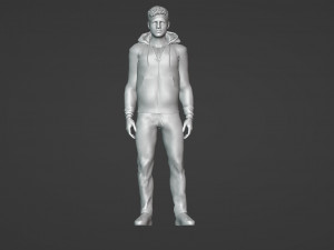 Casual Guy in Blue Hoodie Model 3D
