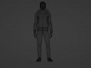 Casual Guy in Blue Hoodie Model 3D