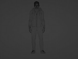 Casual Guy in Blue Hoodie Model 3D