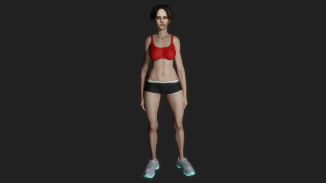 Athletic Beauty Realistic of a Sporty Woman 3Dモデル .c4d .max .obj .3ds .fbx .stl .blend 