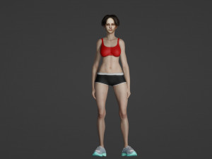 Athletic Beauty Realistic of a Sporty Woman 3Dモデル