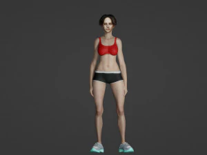 Athletic Beauty Realistic of a Sporty Woman 3D Model